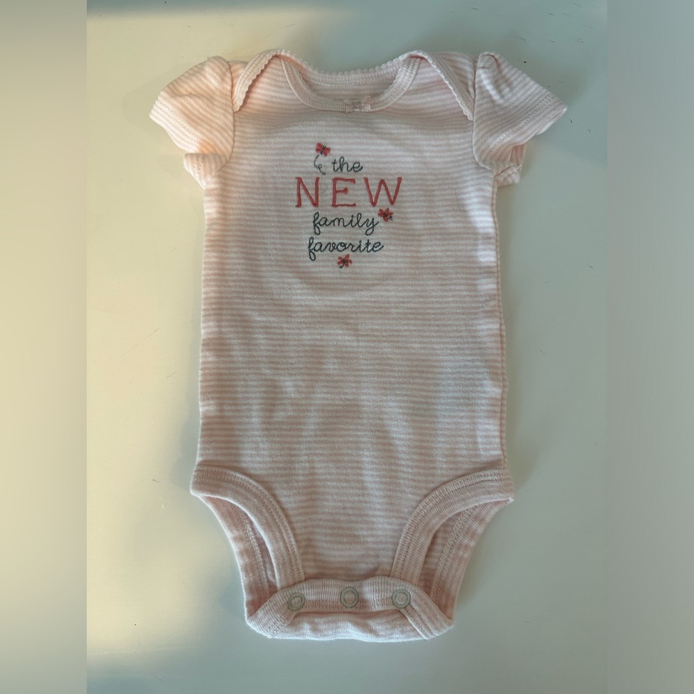 BOGO ALL BABY Carter’s Baby Girl 3M The New Family Favorite Short Sleeve Onesie
